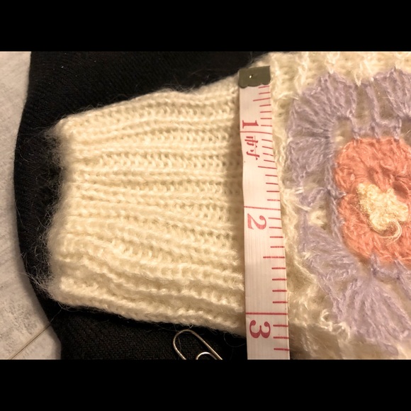 NEW Crocheted Knit Peach/Purple Pattern Cardigan Sweater - Picture 12 of 15